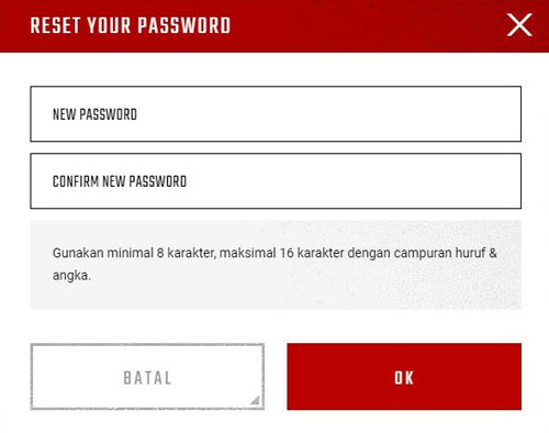 7. Tinggal disini kamu masukkan password baru dan konfirmasi password baru setelah itu klik OK
