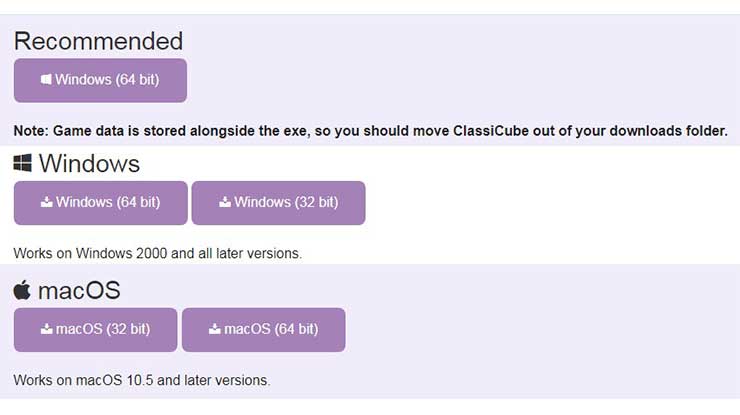 Download ClassiCube Minecraft