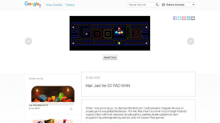 Kunjungi Situs Game Google Doodle