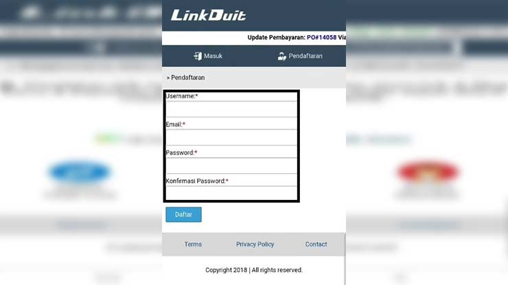 Lengkapi Data Registrasi LinkDuit