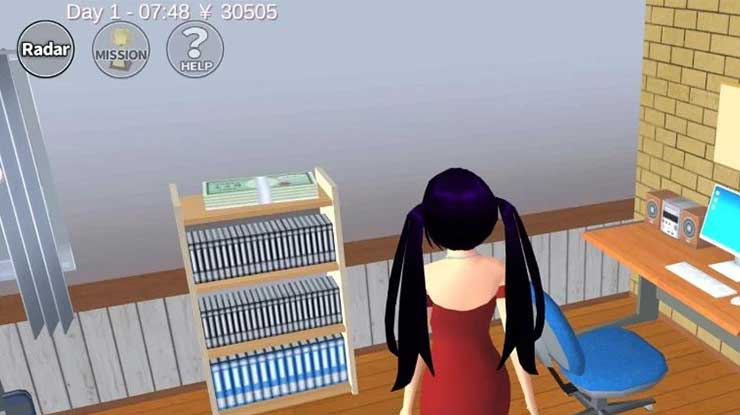 Ambil Uang di Kamar Karakter Cowok Sakura School Simulator