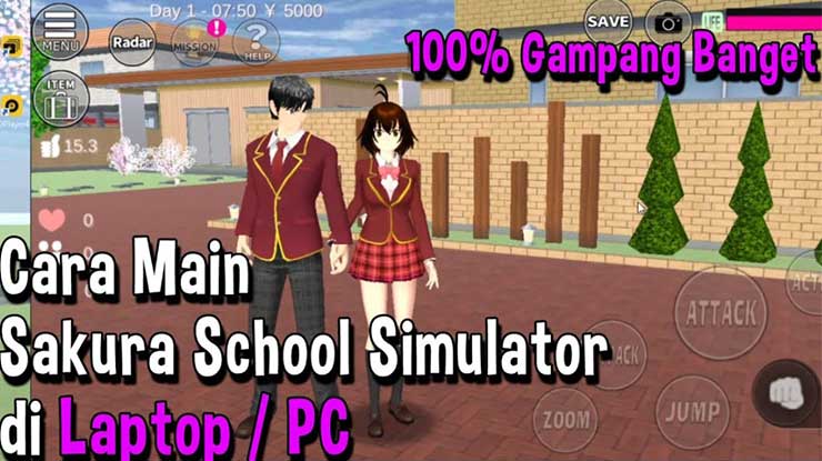 Cara Main Sakura School Simulator di Laptop Lancar Tanpa Lag