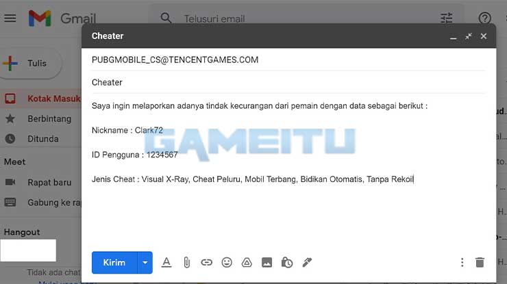 Cara Melaporkan Cheater PUBG via Email