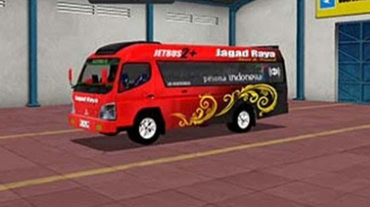 4. Mod Bussid ELF Pesona Indonesia Merah
