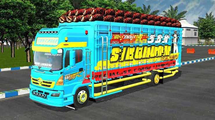 Download mod bussid truck hino 500 muatan beras