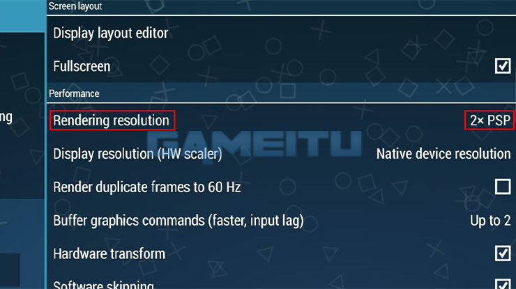 Edit Rendering Resolution