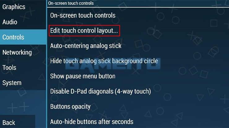 Edit Touch Control Layout