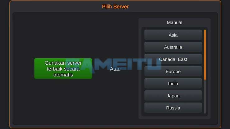 Pilih Server Mabar