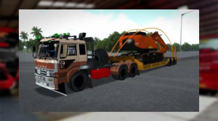 Truk Fuso Trailer Excavator Panjang