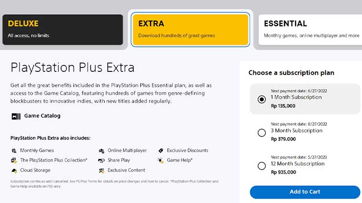 Daftar Harga Langganan PlayStation Plus Extra