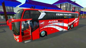 Download Mod Bussid Bus Agra Mas Pariwisata Mewah Full Strobo