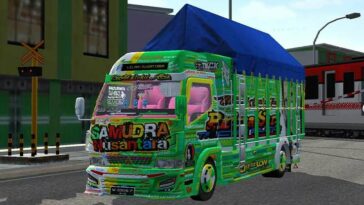 Download Mod Bussid Truk Samudra Nusantara Full Strobo Animasi