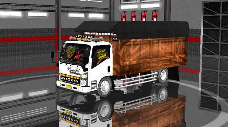 Mod Truk Kalimantan Isuzu NMR71 Bak Kayu