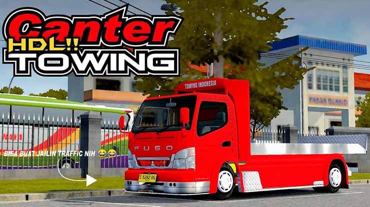 Download Mod Bussid Truck Canter HDL Towing 1