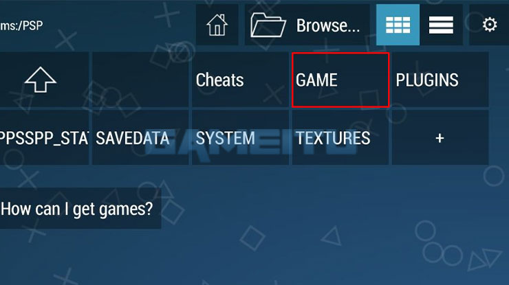 Masuk ke Folder PSP GAME