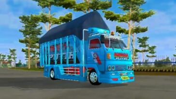 Download Mod Bussid Truck Angsa Putih Terpal Segitiga Full Anim