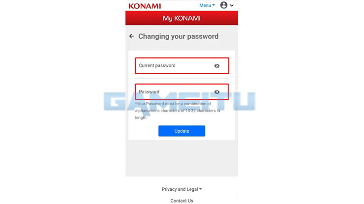 Ganti Password ID Konami