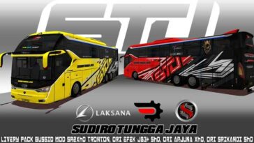 Livery Bussid Bus STJ SHD JB3 Full Strobo Download Pasang