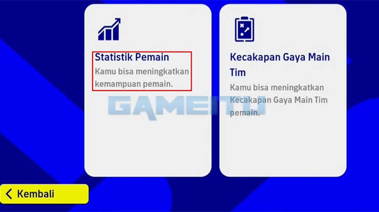 Pilih Statistik Pemain