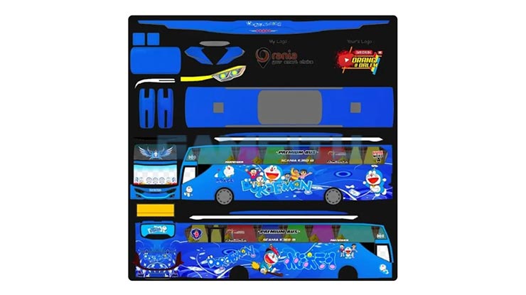 Livery Bus Doraemon PNG 5