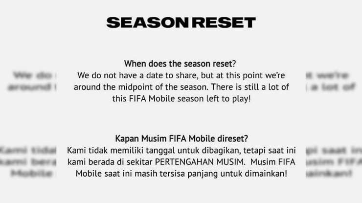 Kapan FIFA Mobile di Reset