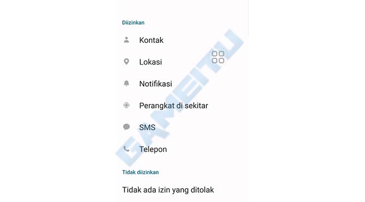 Aktifkan Semua Perizinan Aplikasi