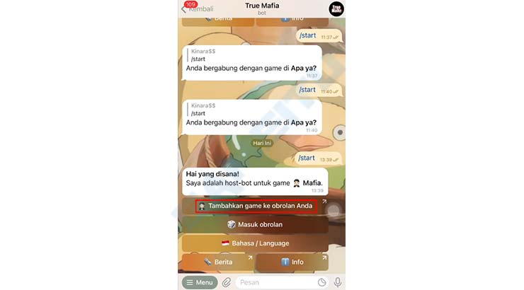 Tambahkan Game ke Obrolan