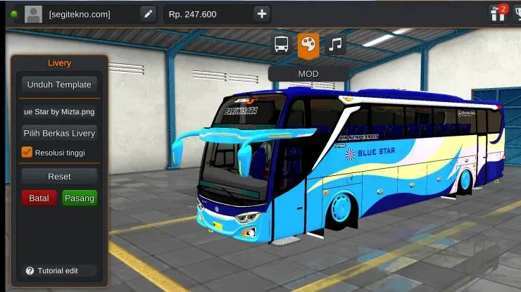 Livery Bussid Blue Star Paling Jernih