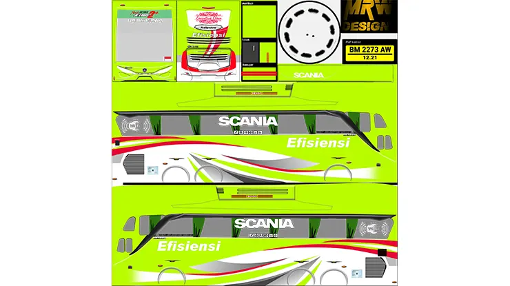 Livery Sadewa Efisiensi Scania Hijau Pariwisata SHD