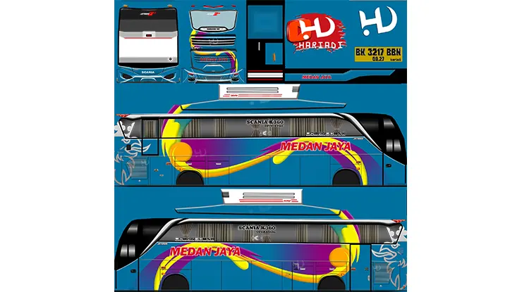 Livery Sadewa Jetbus 2+ Medan Jaya Skania K360 SHD