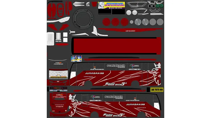 Livery Juragan 99 Scania K360IB JB3 XHD